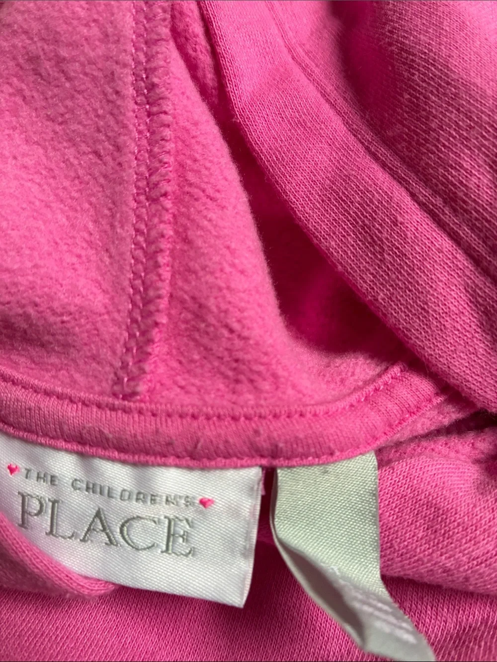Old Navy Girls Bright Pink Hoodie with Rainbow & Fun Patches